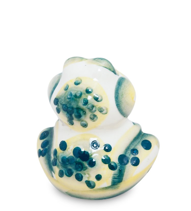 Статуэтка Лягушка Цветная гжель ГЛ-223, фотография со спины