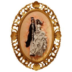 Барельеф из фарфора Свадебная пара