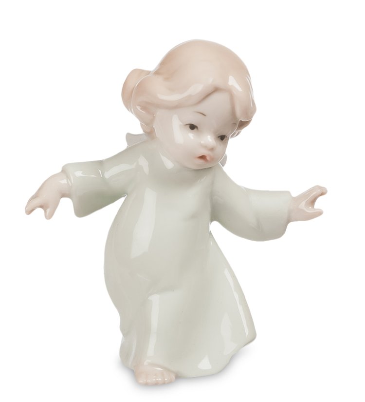 Статуэтка из фарфора Танцующий Ангелочек в белом платье Pavone JP-20 /6