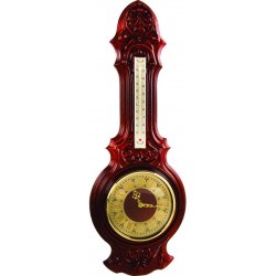 Часы настенные с термометром из дерева