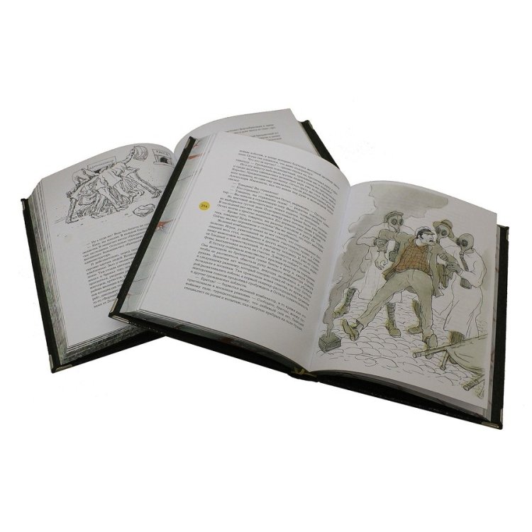 Книга в кожаном переплете Золотой теленок и 12 стульев - И. Ильф и Е. Петров BG5561F, фотография разворота