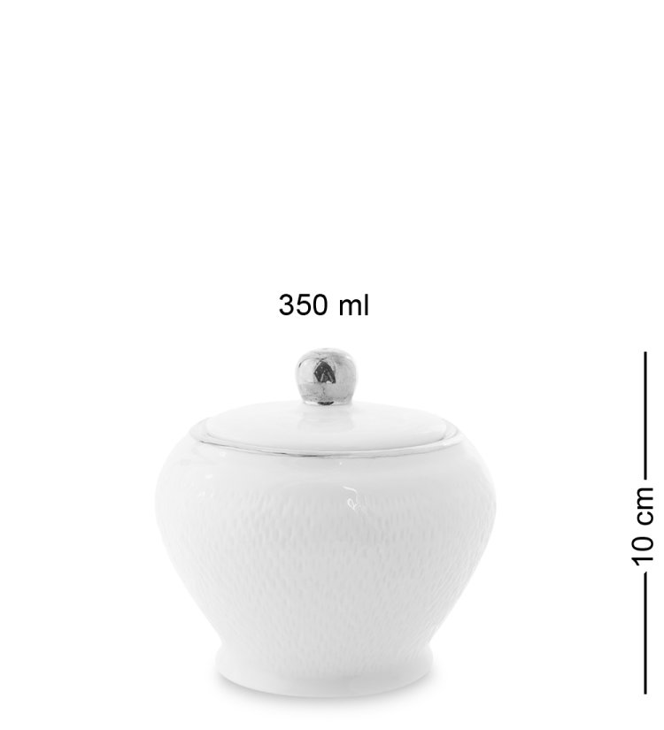 Чайный набор из фарфора на 6 персон Ордженто Бьянко Pavone AS-48, фотография сахарницы