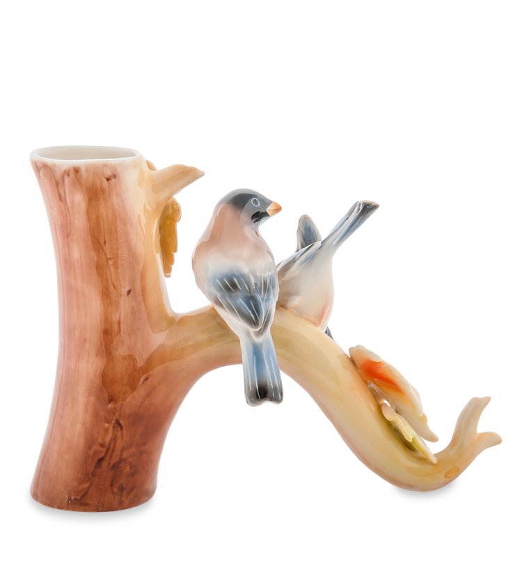 Вазочка из фарфора птицы на клене Pavone FM-72/ 1, фотография с обратной стороны