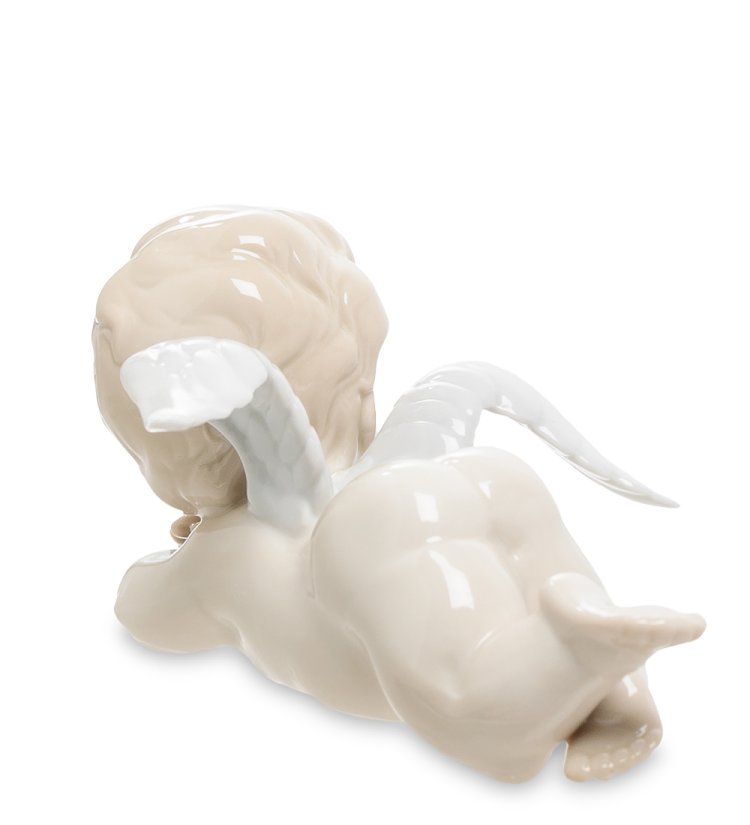 Фарфоровая фигурка Лежащий Ангелочек Pavone JP-35/ 4, фотография со спины