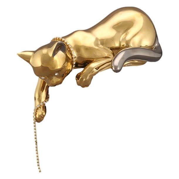 Статуэтка Золотая Кошка лежащая