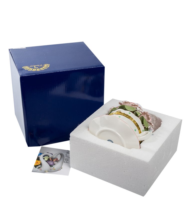Музыкальная статуэтка Чашечка радости с цветами Pavone CMS-33/32, фотография в упаковке