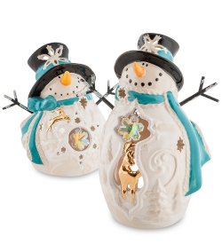 Набор из двух подсвечников из фарфора Новогодние веселья