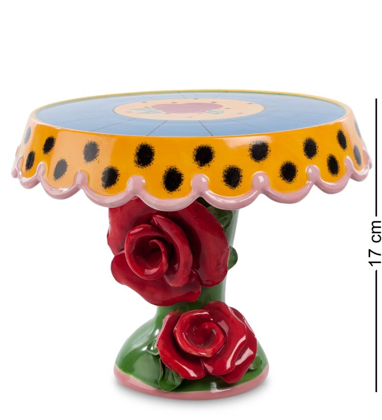 Тортовница из Керамики Цветы, средняя Pavone CMS-01/ 2