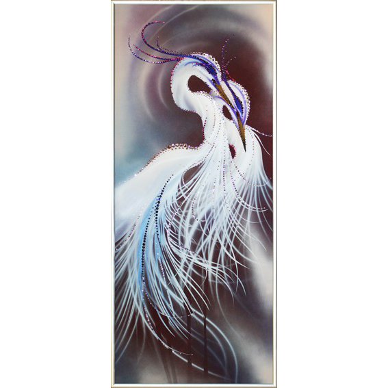 Картина Журавлиный дуэт c кристаллами Swarovski