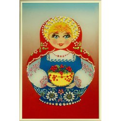 Картина Матрешка c кристаллами Swarovski