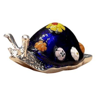 Статуэтка Маленькая Синяя Улитка со стеклом Мурано Euro Far 0780AM blue