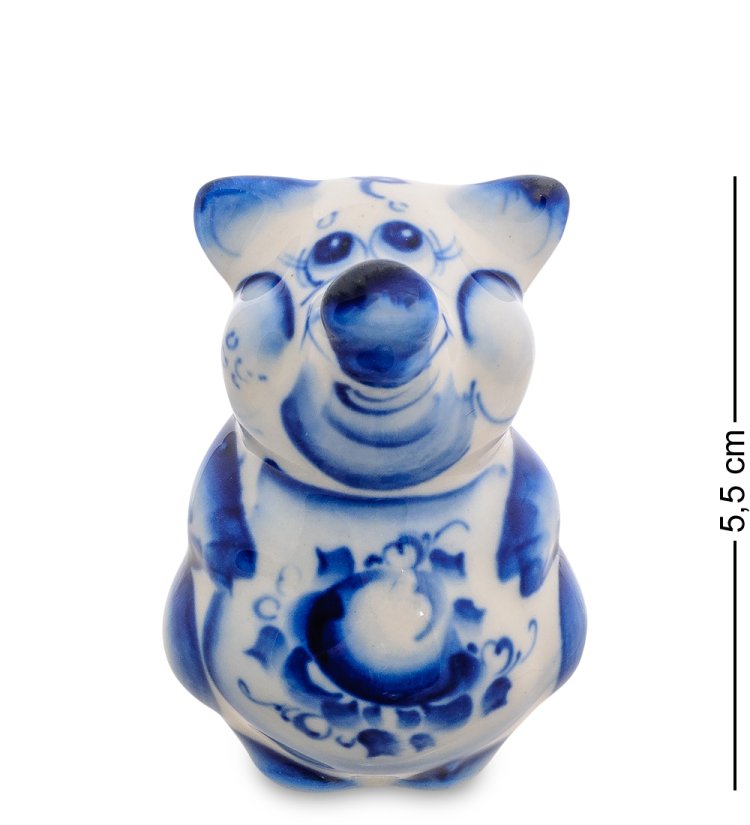 Фигурка Свинка улыбака Голубая гжель ГЛ-482 