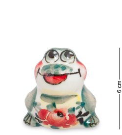 Статуэтка маленькая Лягушка Цветная гжель