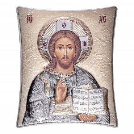 Икона Иисус Христос в белой рамке, Размер 16x20 см Slevory 128TW2FWD