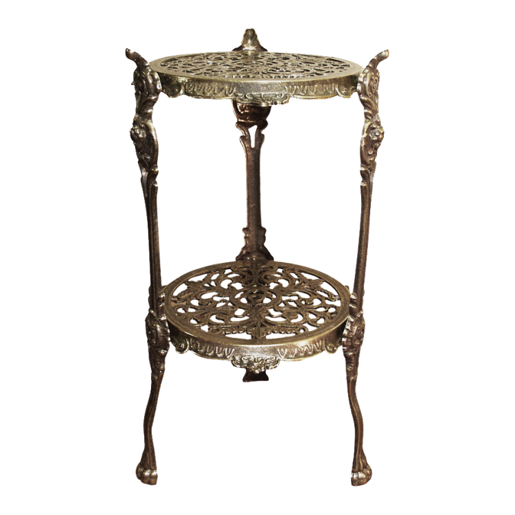 Столик круглый с двумя полками, под бронзу Alberti Livio AL-82-263-ANT