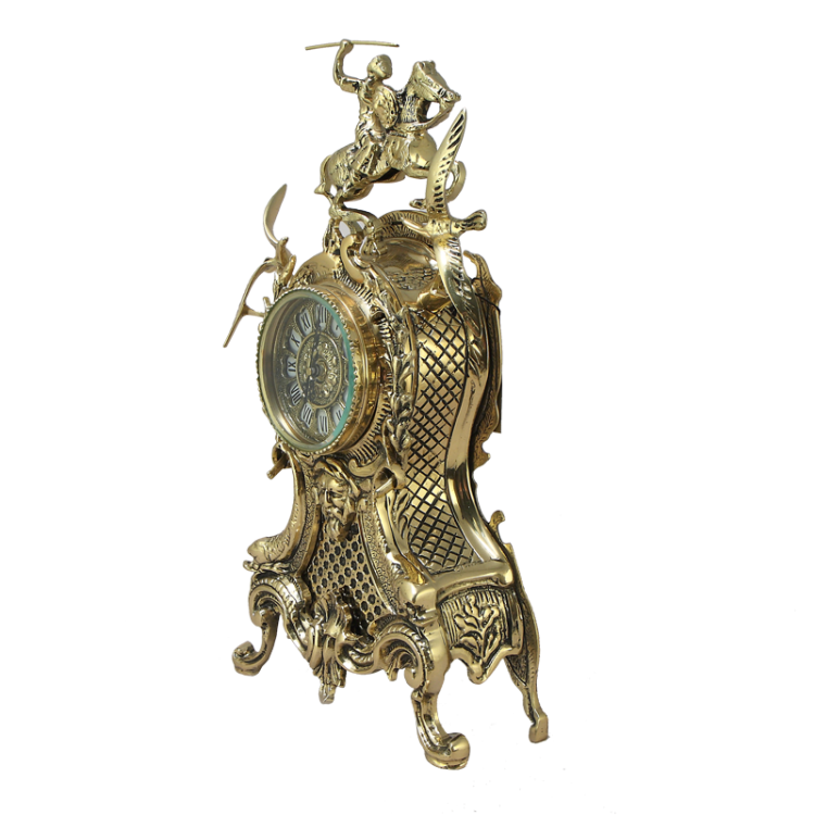 Каминные часы Каранка, золотые Bello De Bronze BP-27001-D, фотография сбоку