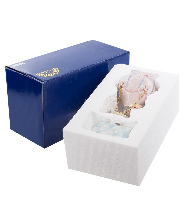 Музыкальная Статуэтка из фарфора Клоун на воздушном шаре Pavone CMS-27/19, фотография упаковки