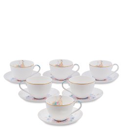 Чайный набор на 6 персон из фарфора Песня Мотылька