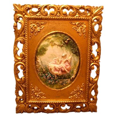 Барельеф из фарфора На качелях