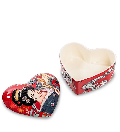 Шкатулка из фарфора Настроение Гейши Pavone JP-24/26, разборный вид
