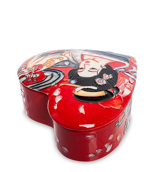 Шкатулка из фарфора Настроение Гейши Pavone JP-24/26, вид профиль