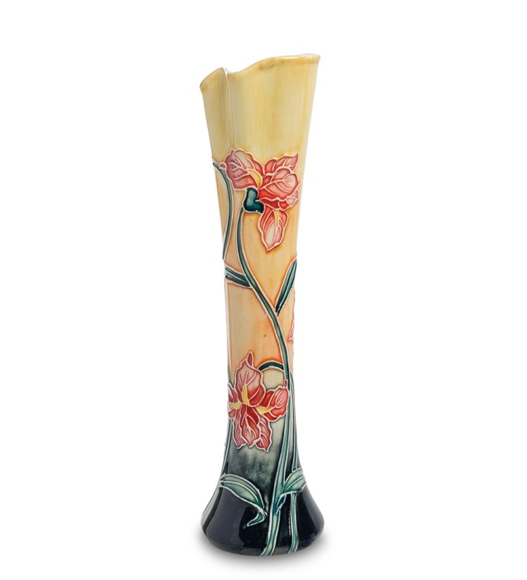 Ваза для цветов из фарфора с красными цветами Pavone JP-186/ 1, фотография с обратной стороны