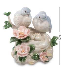 Музыкальная статуэтка из фарфора Пара птичек