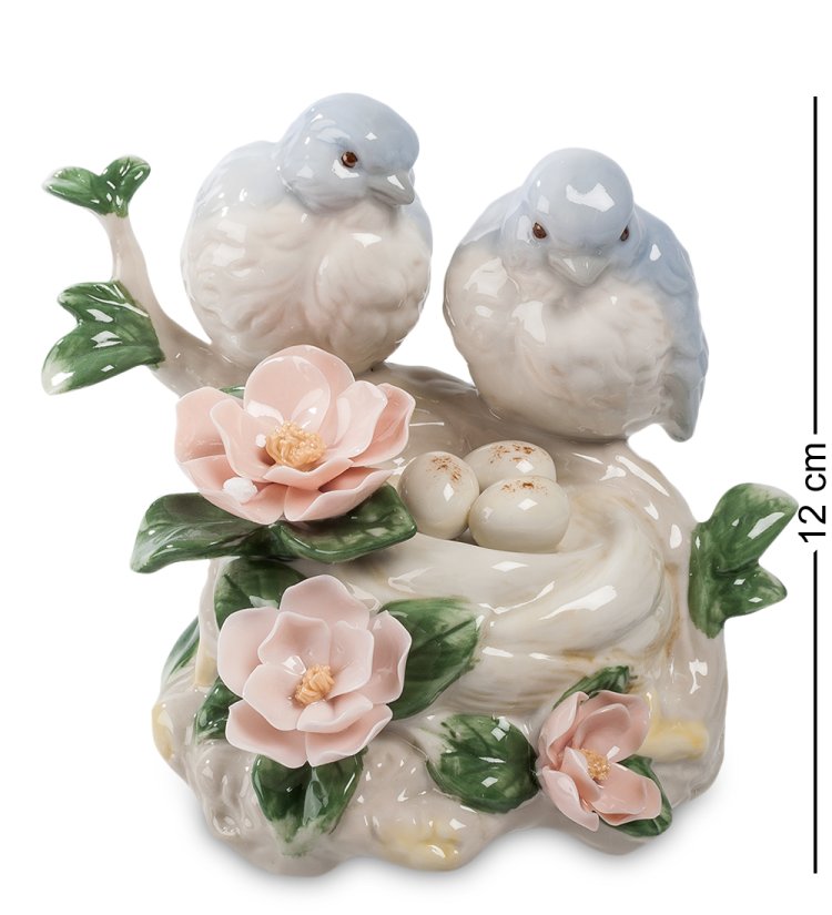 Музыкальная статуэтка из фарфора Пара птичек Pavone CMS-15/50