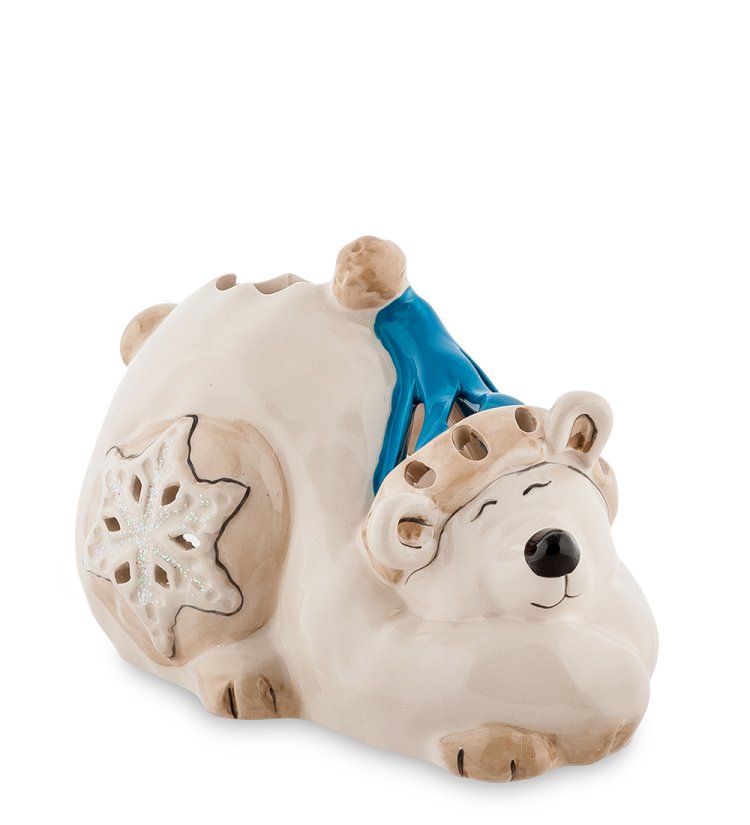 Подсвечник из фарфора Полярный медведь Pavone BS-540