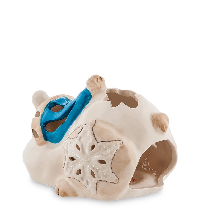 Подсвечник из фарфора Полярный медведь Pavone BS-540, оборотная сторона