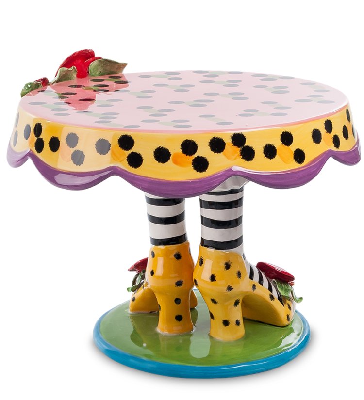 Тортовница из Керамики Туфельки, большая Pavone CMS-01/ 3, фотография сбоку