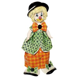 Фигурка из фарфора Клоун в зелёно-оранжевом