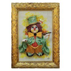 Картина из фарфора Клоун со скрипкой