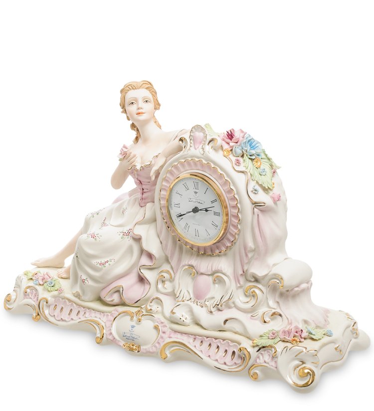 Часы настольные Девушка с цветами Sabadin Vittorio SV- 52, фотография сбоку