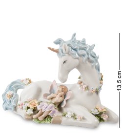 Статуэтка из керамики Единорог с феей