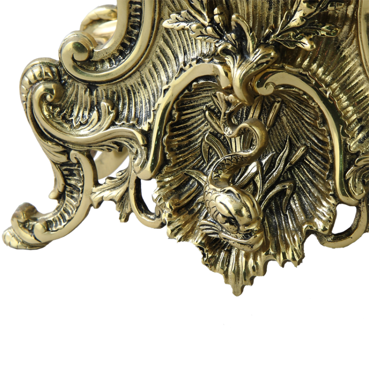 Бронзовые Каминные часы с канделябрами Флора Bello De Bronze BP-43035, увеличенный вид ножки часов