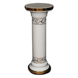 Колонна Гелиос белая с золотой отделкой, размер 31х31х72 см