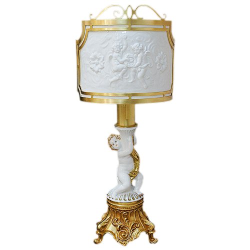 Матовая Лампа из фарфора Мальчик на ножке золотого цвета Tiche 2109 SX opaca/TICHE