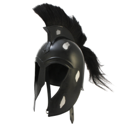 Черный Троянский Шлем с черным плюмажем