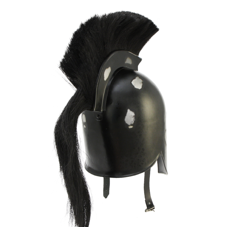 Черный Троянский Шлем с черным плюмажем Nautical NA-3695, оборотная сторона