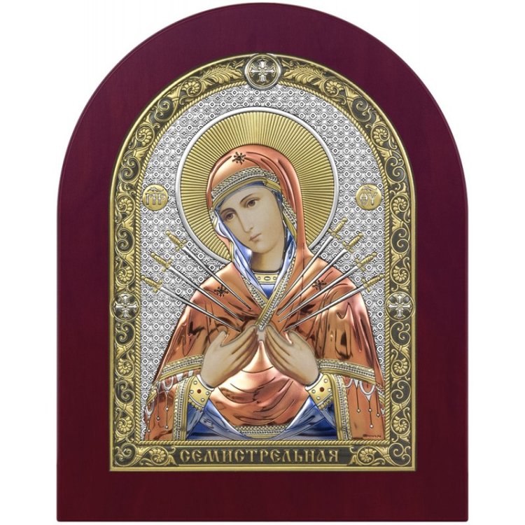 Семистрельная Икона Божией Матери, Размер: 8х10 см