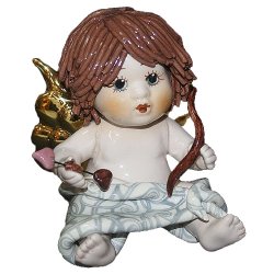 Статуэтка из фарфора Сидящий Ангел с луком