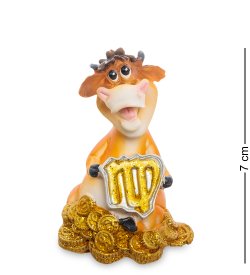 Статуэтка Символ 2021 года - Бык с монетами Дева