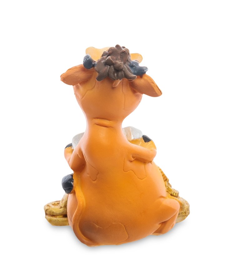 Статуэтка Символ 2021 года - Бык с монетами Дева AF-1018/ 9, фотография со спины