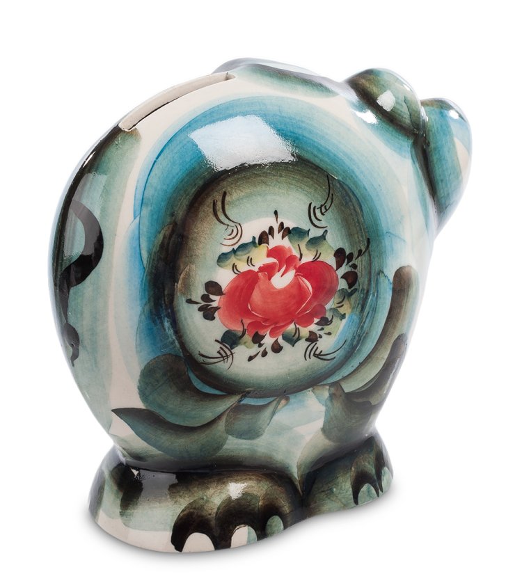 Копилка Слон Цветная гжель ГЛ-289, фотография со спины