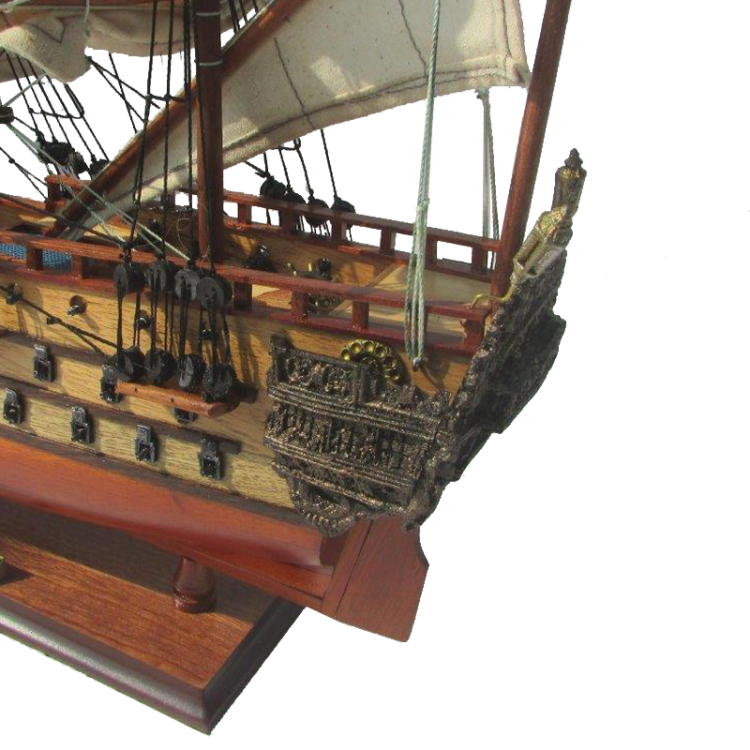 Модель парусного корабля 12 Апостолов, Россия, 50 см, фото кормы