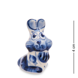 Фигурка Маленький зайка Голубая гжель