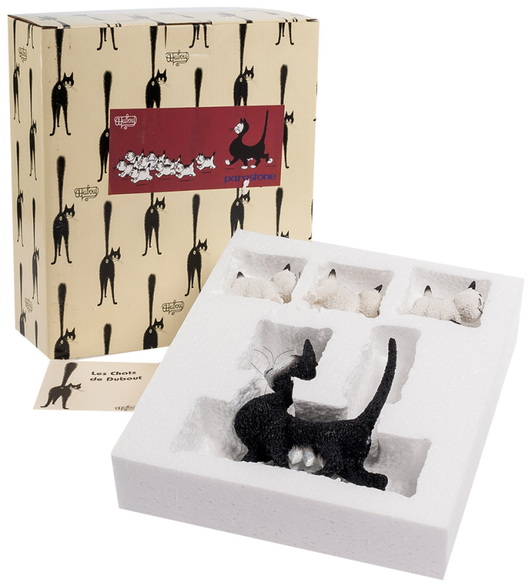 Статуэтка Кошка с котятами на прогулке Parastone DUB 23, упаковочный вид