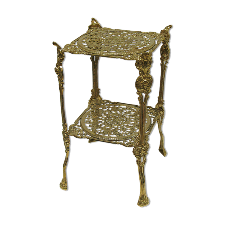 Столик квадратный с двумя полками, золотой Alberti Livio AL-82-294