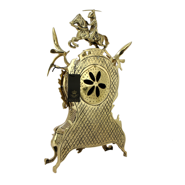 Каминные часы Каранка, золотые Bello De Bronze BP-27001-D, фотография с обратной стороны